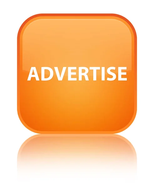 Реклама спеціальної помаранчевої квадратної кнопки — стокове фото
