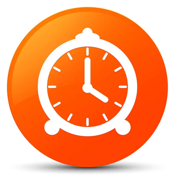 Reloj despertador icono naranja botón redondo — Foto de Stock