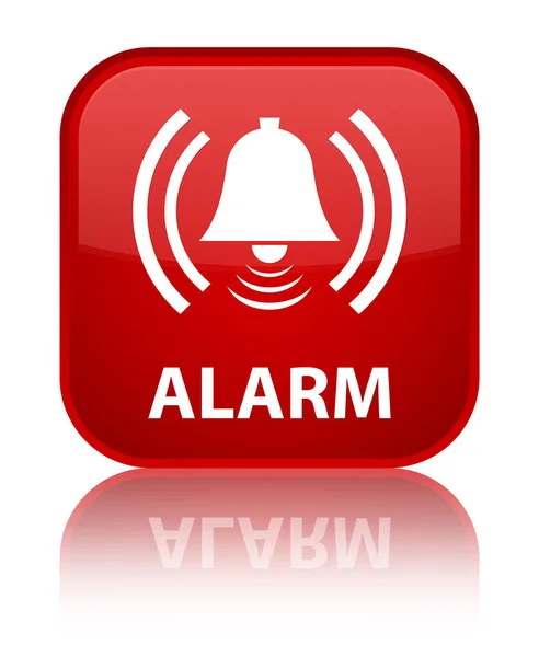 알람 (벨 아이콘) 특별 한 빨간색 사각형 버튼 — 스톡 사진