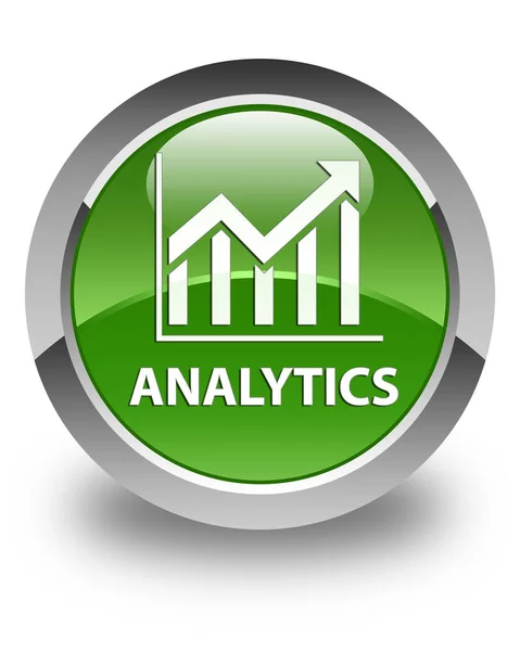 Analytics (statystyki ikona) miękki zielony okrągły przycisk — Zdjęcie stockowe