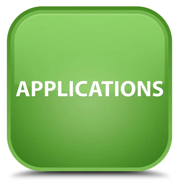 Applications special soft green square button — Stock Photo, Image