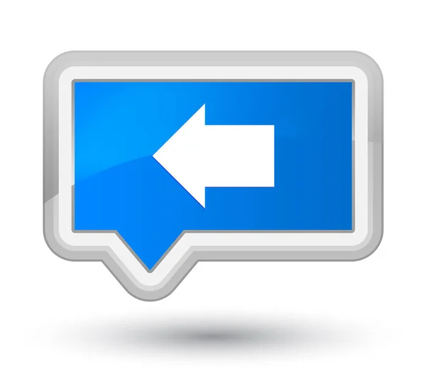 Ícone de seta traseira ciano principal botão banner azul — Fotografia de Stock