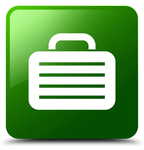 Bolsa icono verde botón cuadrado — Foto de Stock