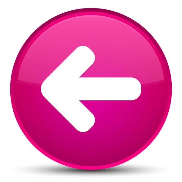 Šipku ikony speciální růžové kulaté tlačítko zpět — Stock fotografie