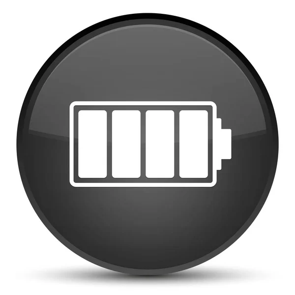 Battery icon special black round button — Stock Photo, Image
