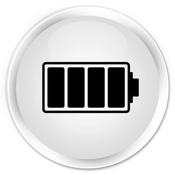 Batterie-Symbol Premium weißer runder Knopf — Stockfoto