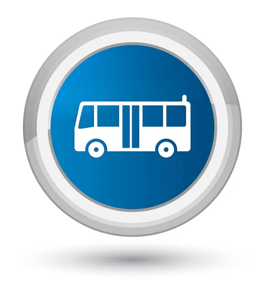 Bouton rond bleu prime icône bus — Photo