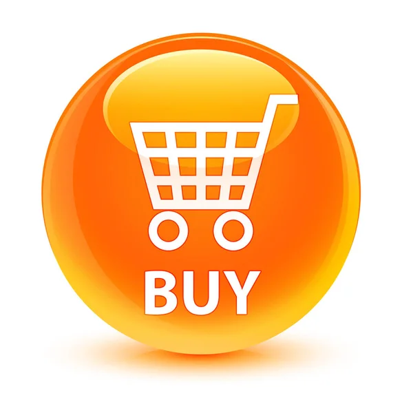 Comprar botão redondo laranja vítreo — Fotografia de Stock