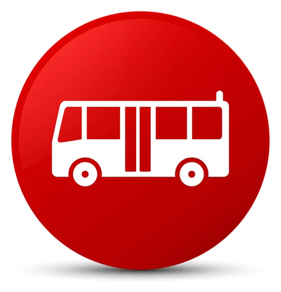 Icône bus bouton rond rouge — Photo