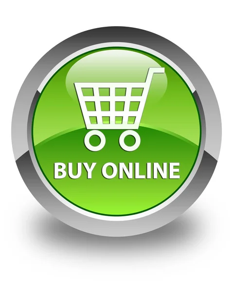 Αγοράστε online γυαλιστερό πράσινο στρογγυλό κουμπί — Φωτογραφία Αρχείου