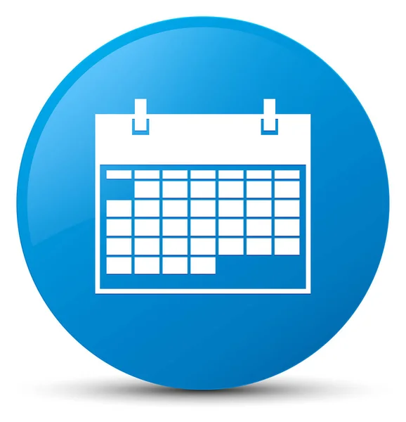 Calendar icon cyan blue round button — Stock Photo, Image