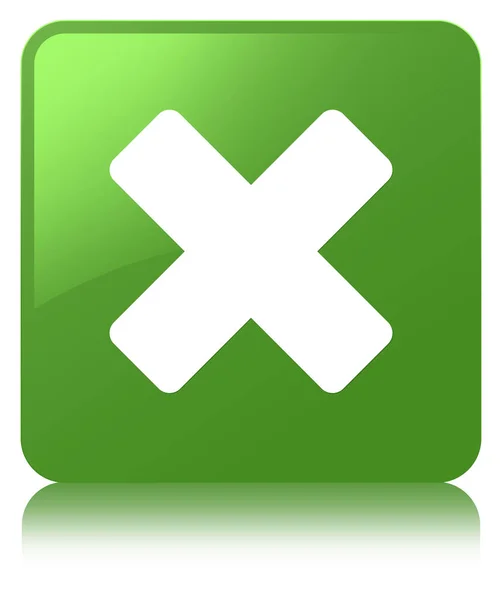 Annulla icona pulsante quadrato verde morbido — Foto Stock