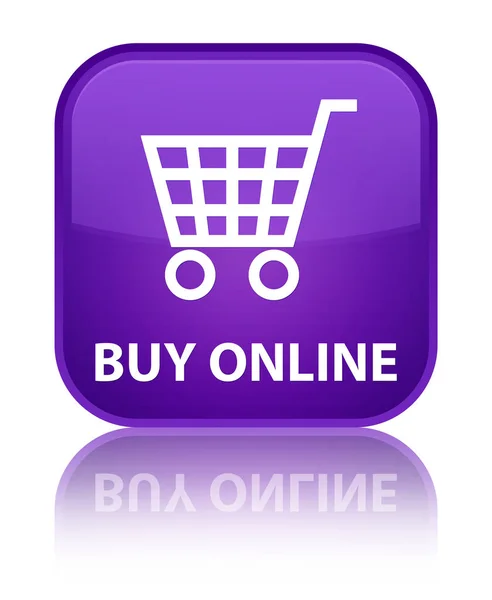 Buy online special purple square button — Stock Photo, Image