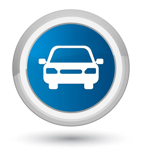 Піктограма автомобіля кнопка простого синього круглого — стокове фото