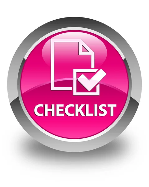 Checklist mengkilap tombol bundar pink — Stok Foto