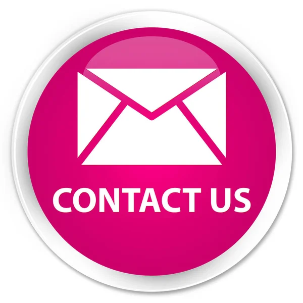 Elérhetőség (e-mail ikon) prémium rózsaszín kerek gomb — Stock Fotó