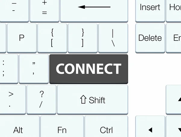 Verbinding maken met zwart toetsenbord knop — Stockfoto