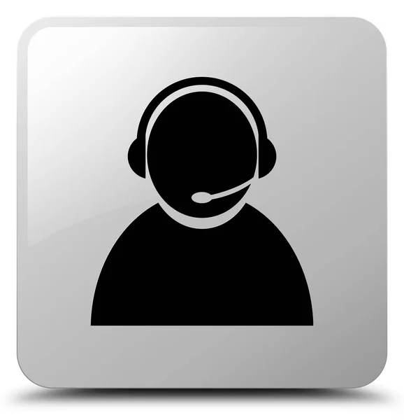 Customer care icon white square button