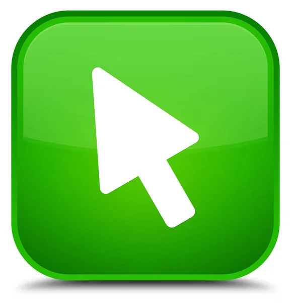 光标图标特殊绿色方形按钮 — 图库照片
