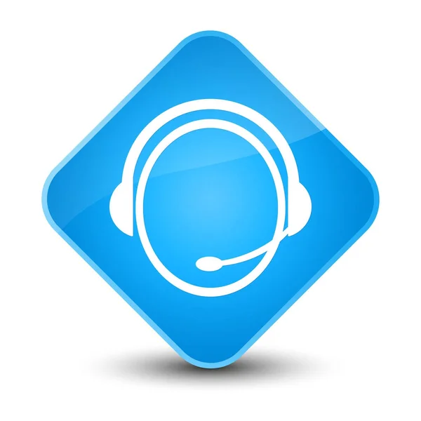 Customer care service icon elegant cyan blue diamond button — Stock Photo, Image