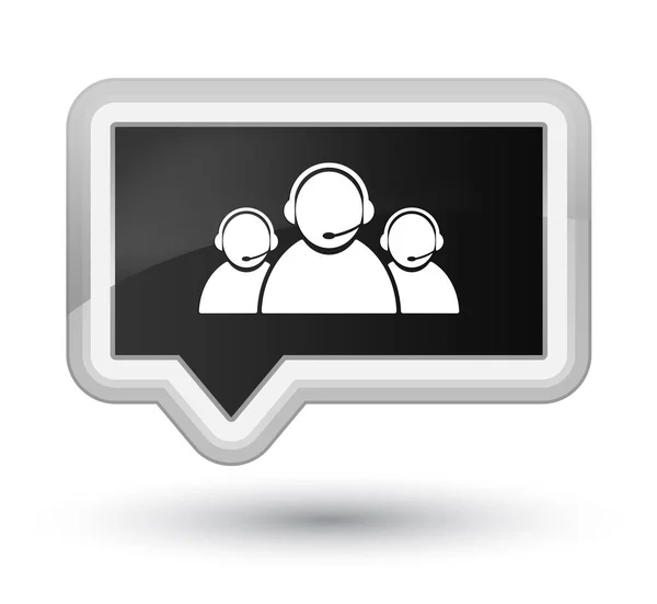 Customer care team icon prime black banner button