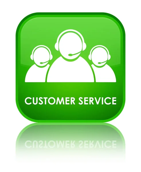 Customer service (team) speciale groene vierkante knoop van het pictogram — Stockfoto