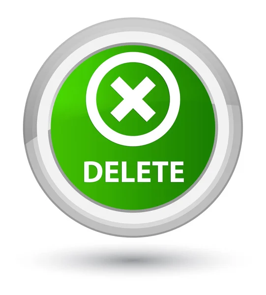 Delete prime green round button — Stock Photo, Image