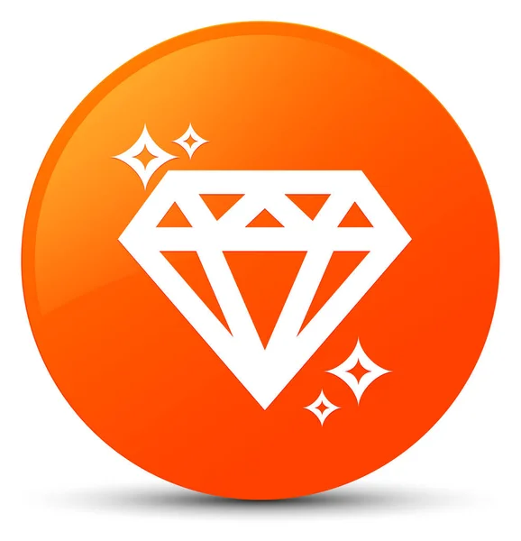 Diamante icono naranja botón redondo —  Fotos de Stock