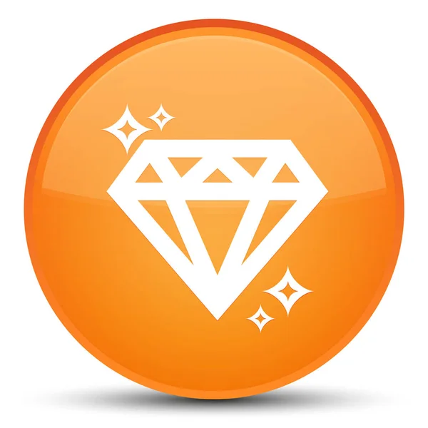 Icône diamant bouton rond orange spécial — Photo