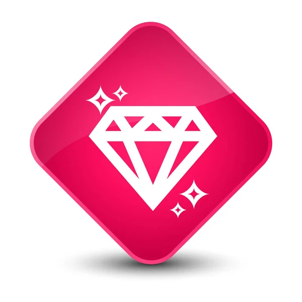 Diamond icon elegant pink diamond button — Stock Photo, Image