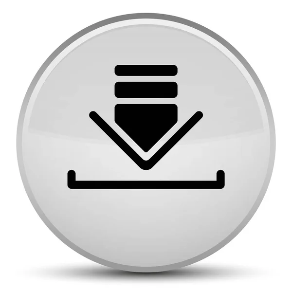 다운로드 아이콘 특별 한 화이트 라운드 버튼 — 스톡 사진