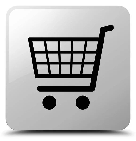 Icono de comercio electrónico botón cuadrado blanco — Foto de Stock