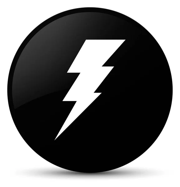 Elektrizitätssymbol schwarzer runder Knopf — Stockfoto