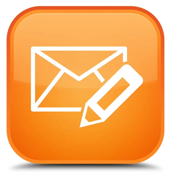 E-posta kutsal kişilerin resmi özel turuncu kare düğme Düzenle — Stok fotoğraf