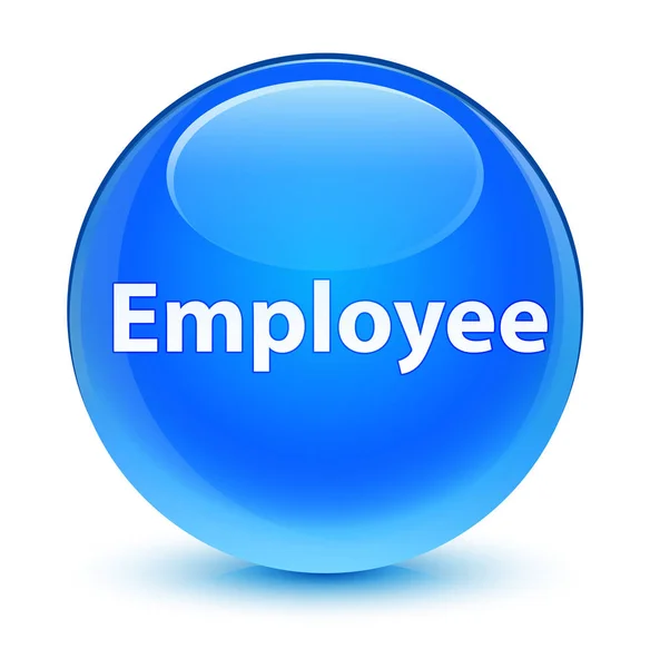 Employee glassy cyan blue round button — Stock Photo, Image