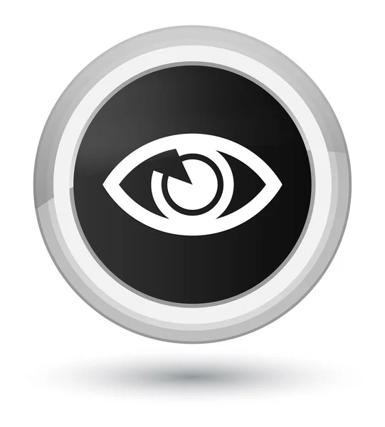 Ícone do olho botão redondo preto principal — Fotografia de Stock