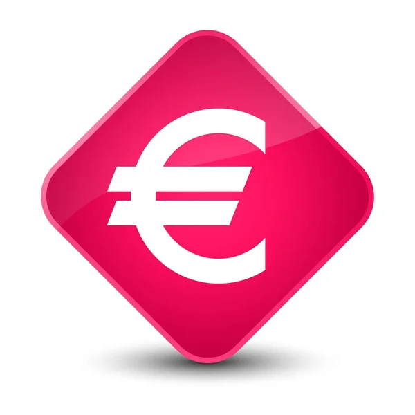 Przycisk elegancki różowy diament ikona znakiem euro — Zdjęcie stockowe