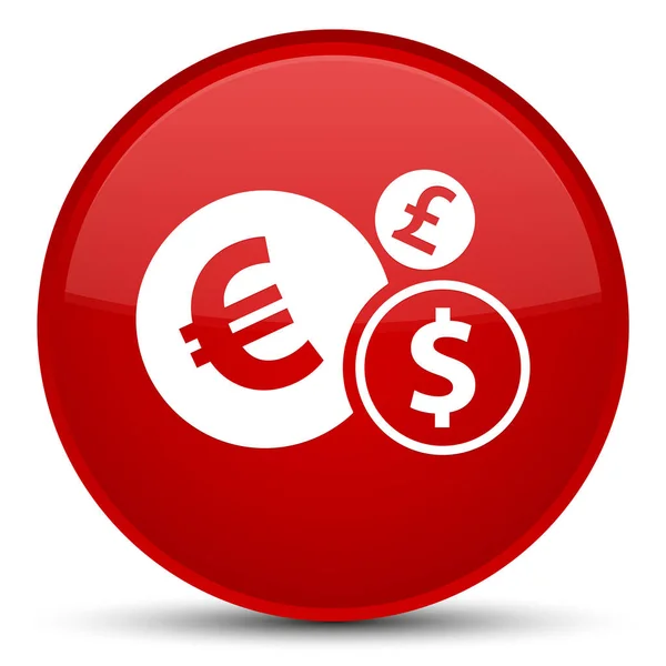 Finanzas icono especial botón redondo rojo —  Fotos de Stock