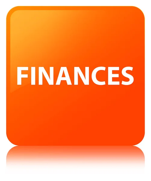 Finance se oranžové čtvercové tlačítko — Stock fotografie
