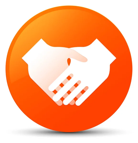 Handdruk pictogram oranje ronde knop — Stockfoto