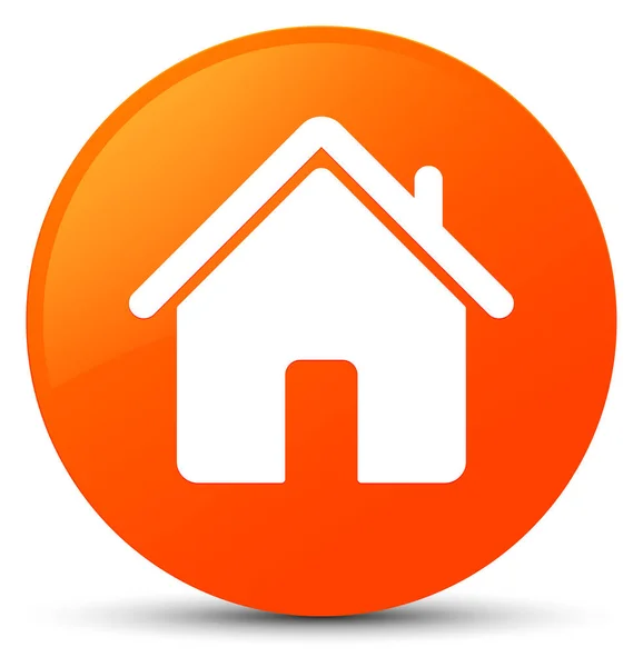 Home icona arancione pulsante rotondo — Foto Stock