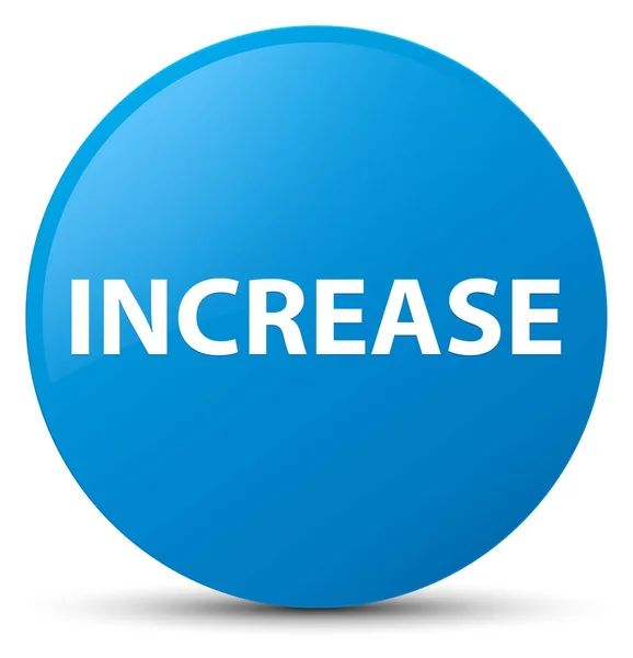 Increase cyan blue round button — Stock Photo, Image