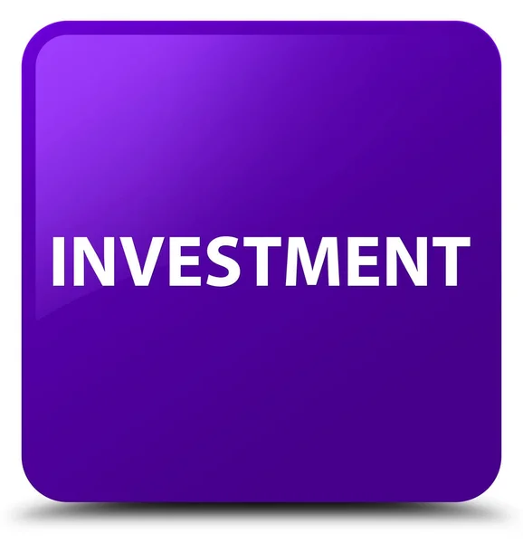 Investment purple square button — Stock Photo, Image