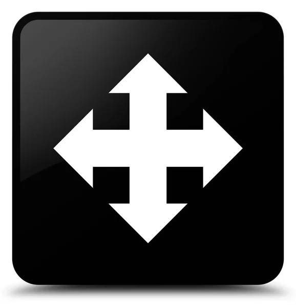 Move icon black square button — Stock Photo, Image