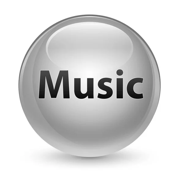 Muziek glazig witte ronde knop — Stockfoto