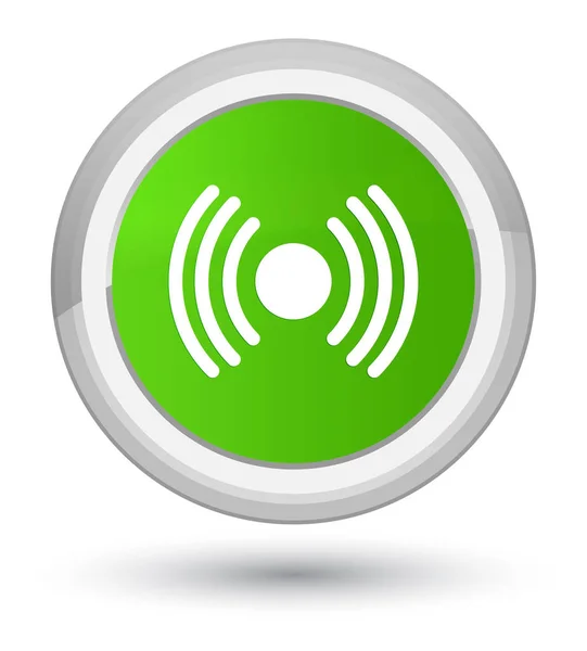 Tombol ronde hijau lembut ikon sinyal jaringan — Stok Foto