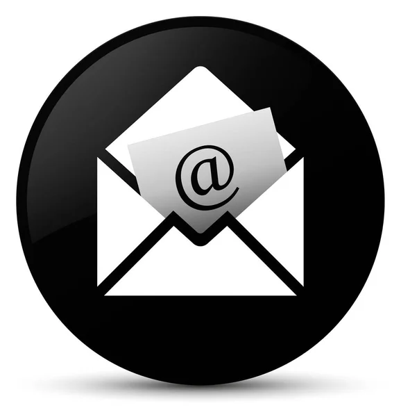 Newsletter icona e-mail pulsante rotondo nero — Foto Stock