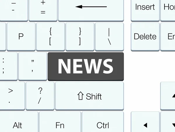 Przycisk klawiatury czarny Aktualności — Zdjęcie stockowe
