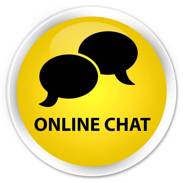Online chat premium yellow round button — Stock Photo, Image