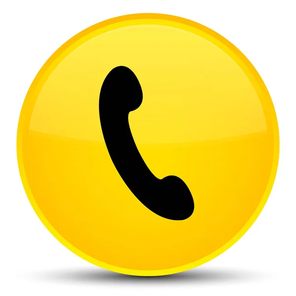 Ícone do telefone botão redondo amarelo especial — Fotografia de Stock